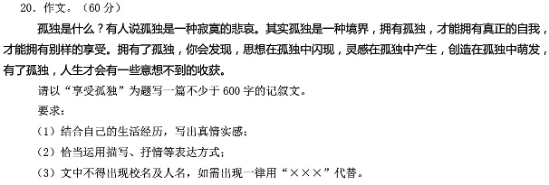享受孤独作文600字